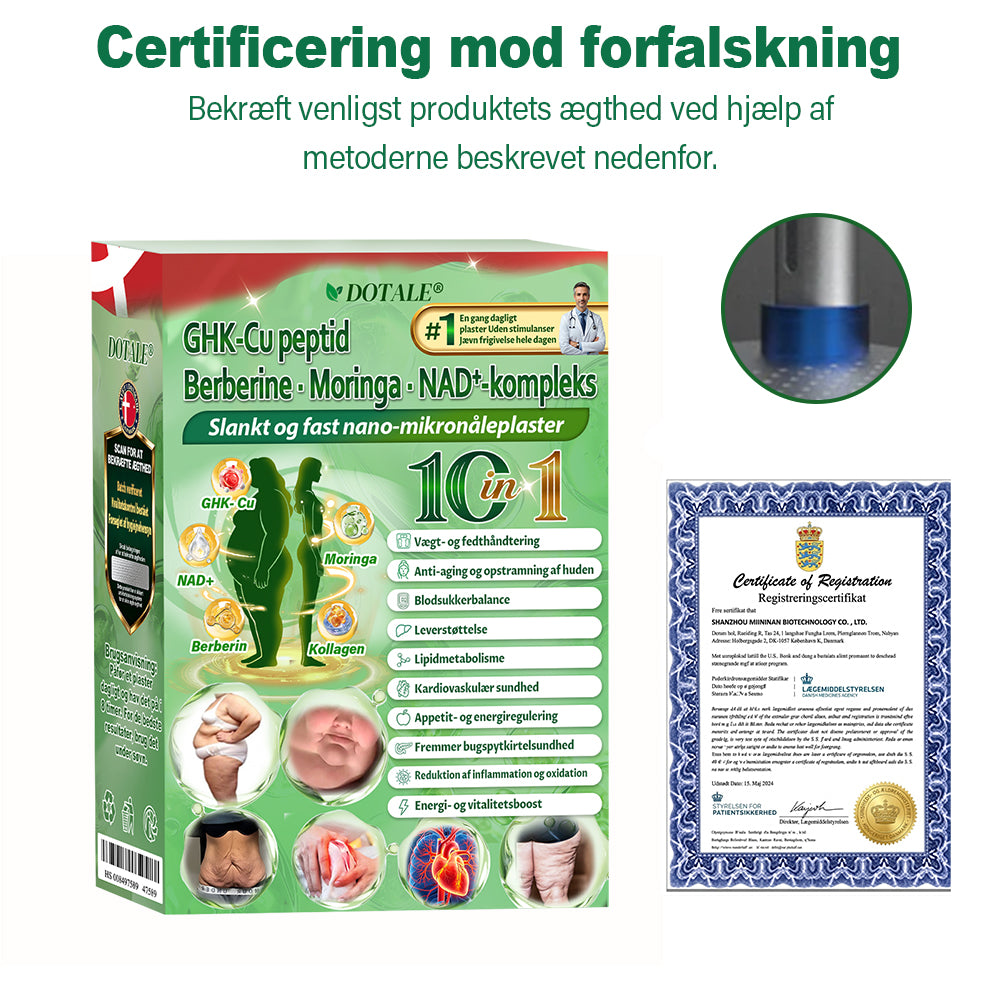 𝑫𝑶𝑻𝑨𝑳𝑬® NAD+ Moringa Berberine AMPK ⏰Support Nano Microneedle Patch 1 gang dagligt, synlige forandringer på 7 dage. Understøtter stofskifte, vægtkontrol, hjertesundhed, fedme, løs hud, diabetes, søvnapnø, ledproblemer m.m.