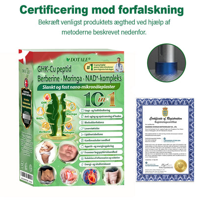 𝑫𝑶𝑻𝑨𝑳𝑬® NAD+ Moringa Berberine AMPK ⏰Support Nano Microneedle Patch 1 gang dagligt, synlige forandringer på 7 dage. Understøtter stofskifte, vægtkontrol, hjertesundhed, fedme, løs hud, diabetes, søvnapnø, ledproblemer m.m.