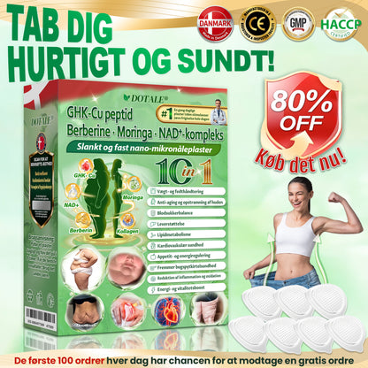 𝑫𝑶𝑻𝑨𝑳𝑬® NAD+ Moringa Berberine AMPK ⏰Support Nano Microneedle Patch 1 gang dagligt, synlige forandringer på 7 dage. Understøtter stofskifte, vægtkontrol, hjertesundhed, fedme, løs hud, diabetes, søvnapnø, ledproblemer m.m.