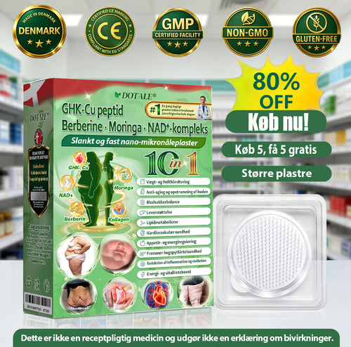 𝑫𝑶𝑻𝑨𝑳𝑬® NAD+ Moringa Berberine AMPK ⏰Support Nano Microneedle Patch 1 gang dagligt, synlige forandringer på 7 dage. Understøtter stofskifte, vægtkontrol, hjertesundhed, fedme, løs hud, diabetes, søvnapnø, ledproblemer m.m.