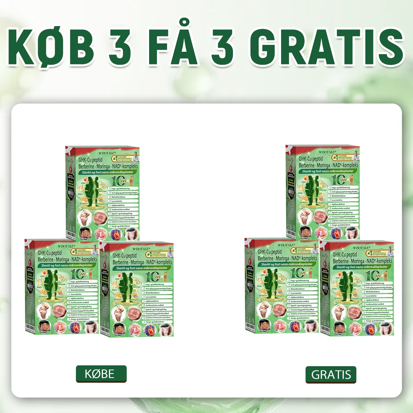 𝑫𝑶𝑻𝑨𝑳𝑬® NAD+ Moringa Berberine AMPK ⏰Support Nano Microneedle Patch 1 gang dagligt, synlige forandringer på 7 dage. Understøtter stofskifte, vægtkontrol, hjertesundhed, fedme, løs hud, diabetes, søvnapnø, ledproblemer m.m.